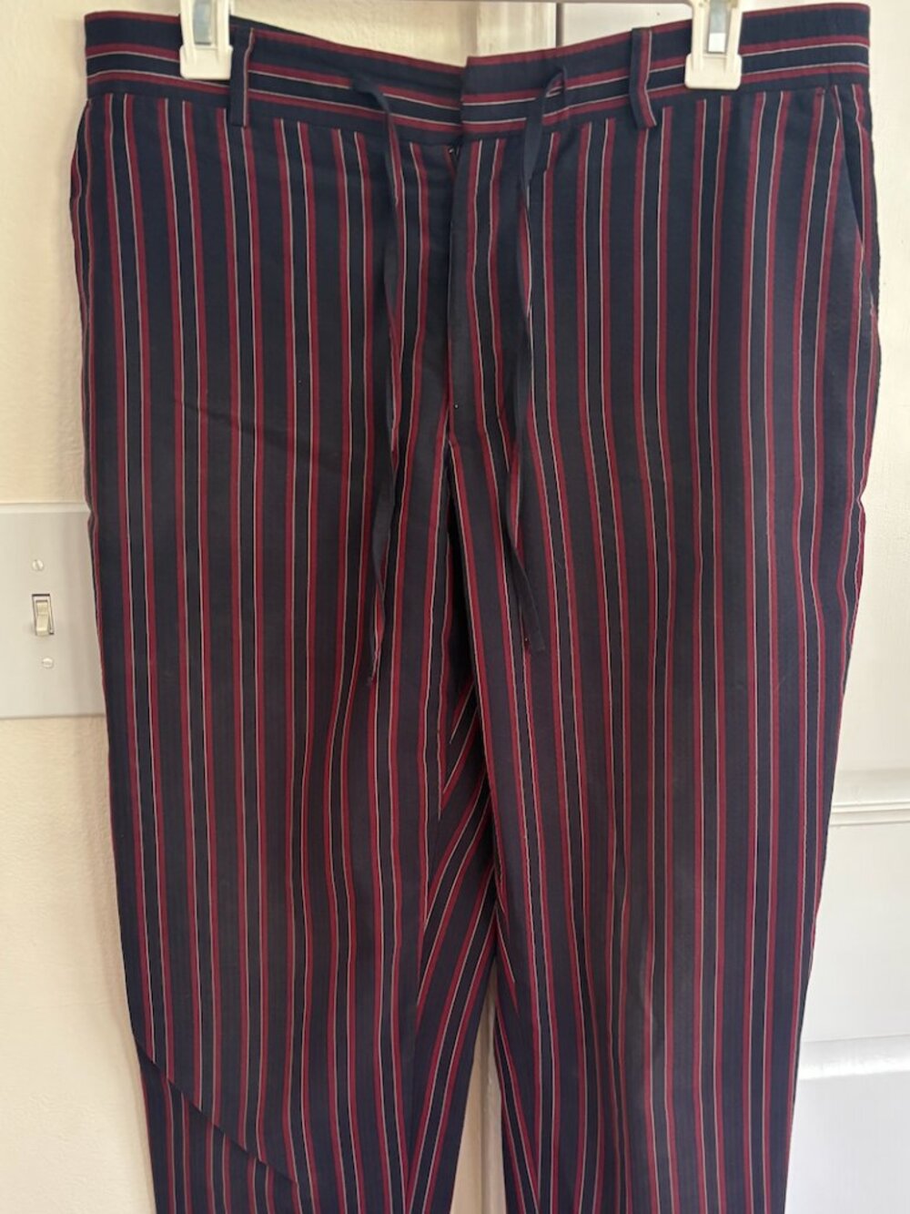 The Kooples Navy & red Men's Striped Trousers 48